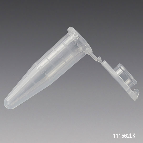 Globe Scientific Microcentrifuge Tube, 1.5mL, PP, Attached Locking Snap Cap, Graduated, Natural, Lot Certified: Rnase, Dnase, Pyrogen, ATP and Human DNA Free Image