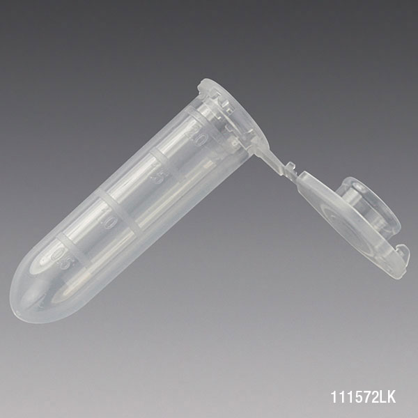 Globe Scientific Microcentrifuge Tube, 2.0mL, PP, Attached Locking Snap Cap, Graduated, Natural, Lot Certified: Rnase, Dnase, Pyrogen, ATP and Human DNA Free Image