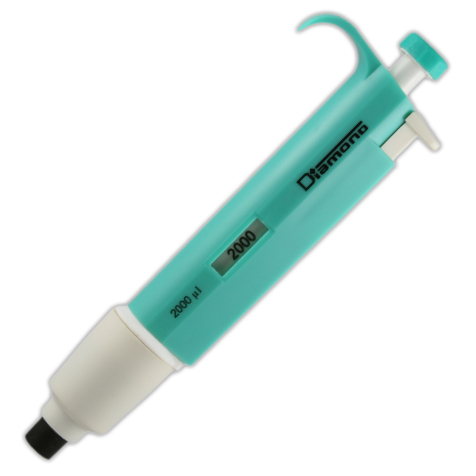 Globe Scientific Pipette, Diamond, Fixed Volume, 2000uL (2mL), Light Green Image