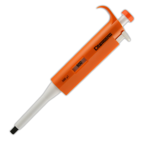 Globe Scientific Pipette, Diamond, Fixed Volume, 500uL, Orange Image