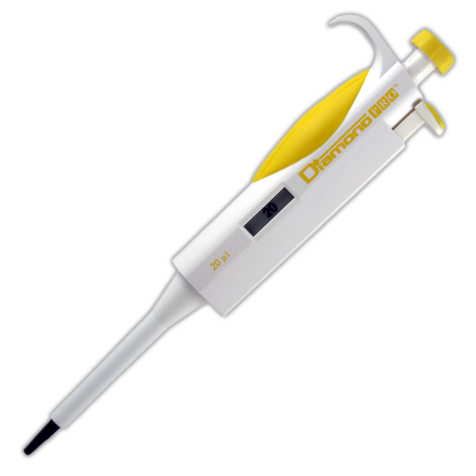 Globe Scientific Pipette, Diamond PRO, Fixed Volume, 20uL, Yellow Image