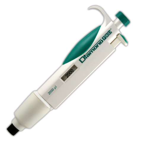 Globe Scientific Pipette, Diamond PRO, Fixed Volume, 2000uL (2mL), Light Green Image