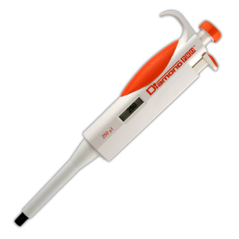 Globe Scientific Pipette, Diamond PRO, Fixed Volume, 250uL, Orange Image