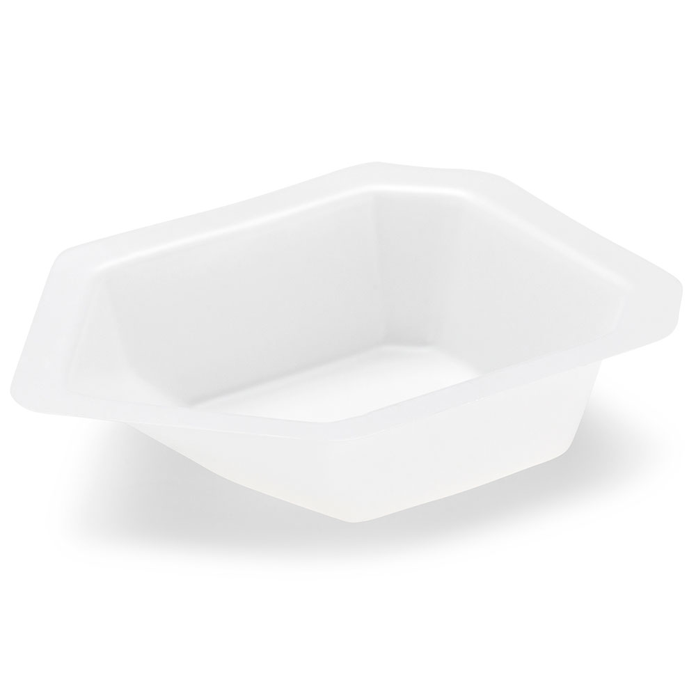 Globe Scientific Weighing Boat Vessel, Plastic, with Pour Spout, Antistatic, PS, White/Natural, 15mL Image