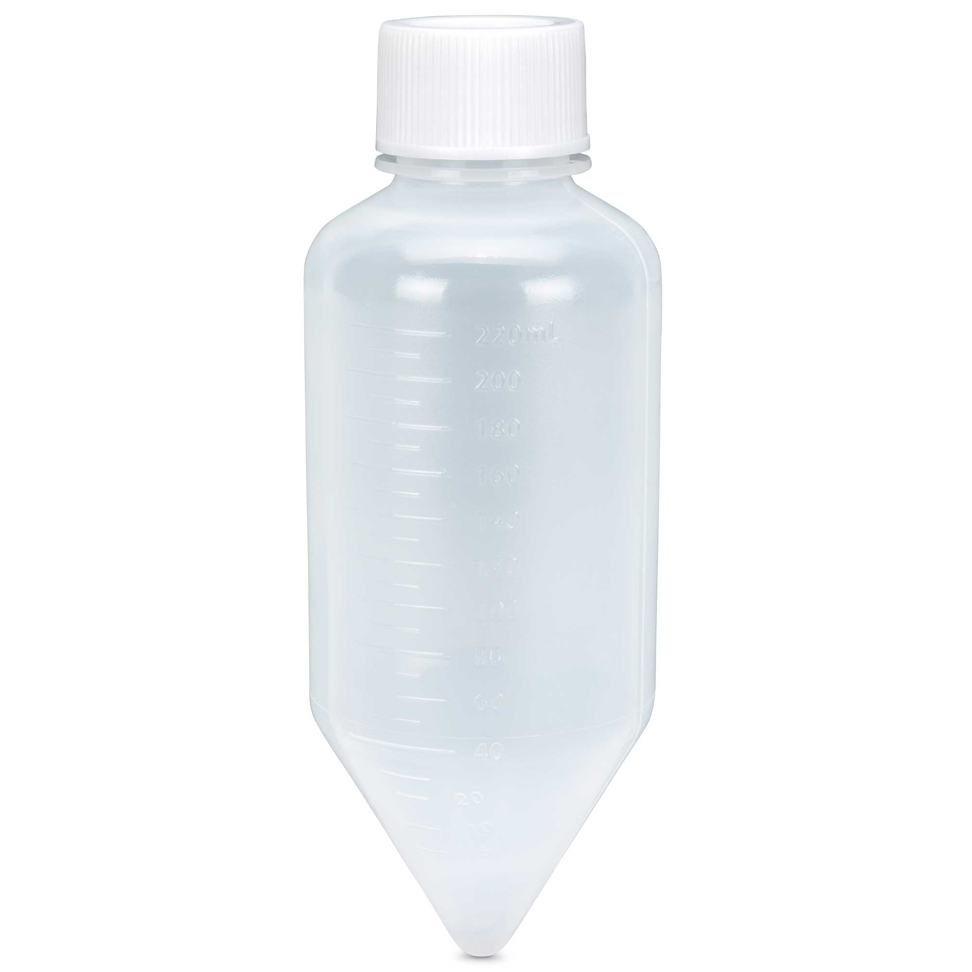 Globe Scientific Centrifuge Tube, 250mL Large Volume, Attached White Screw Cap, PP, 6/Bag Image