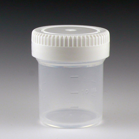 Globe Scientific Container: Tite-Rite, 20mL (0.67oz), PP, 35mm Opening, Graduated, with Separate White Screwcap Image