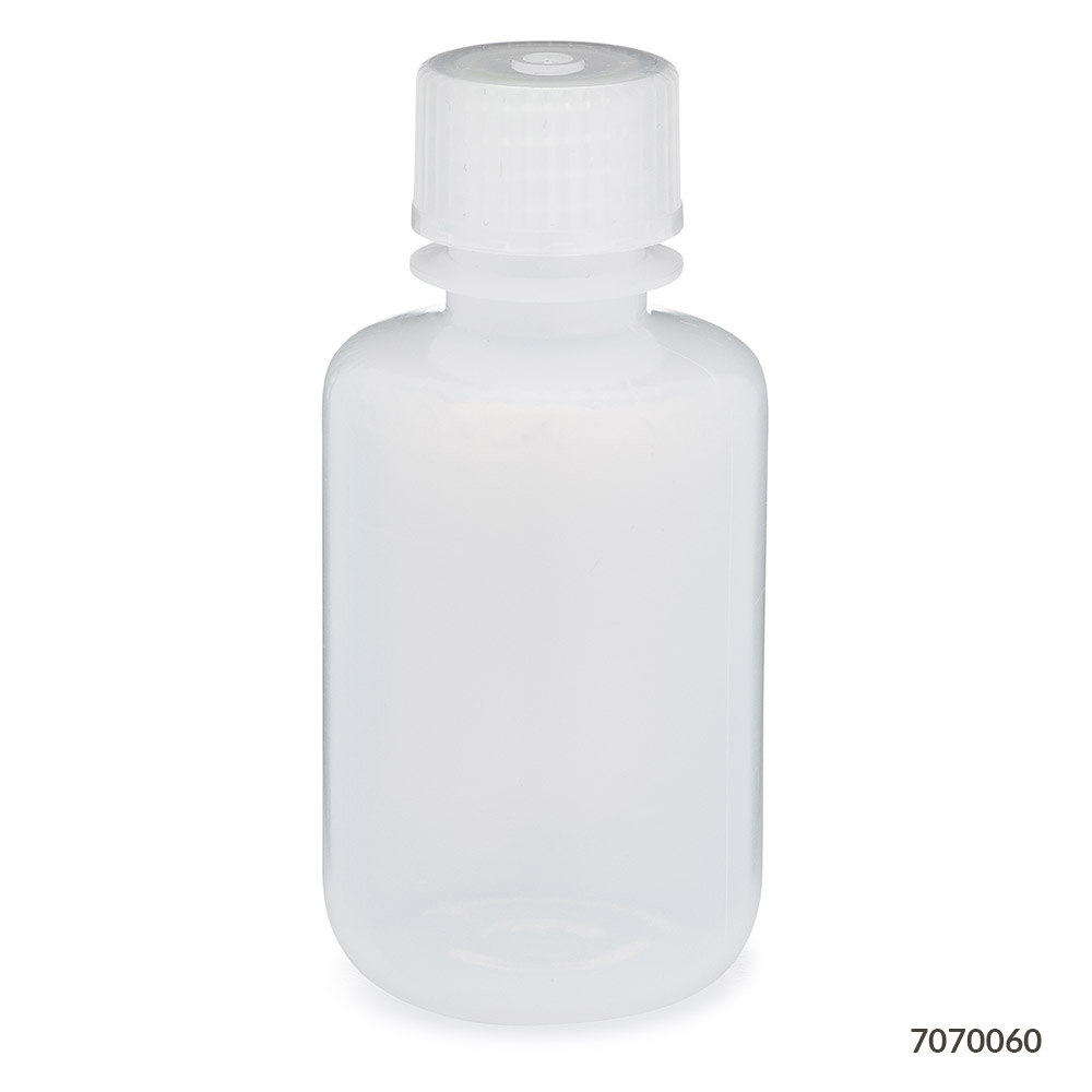 Globe Scientific Bottle, Narrow Mouth, LDPE Bottle, Attached PP Screw Cap, 60mL , 12/Pack Image