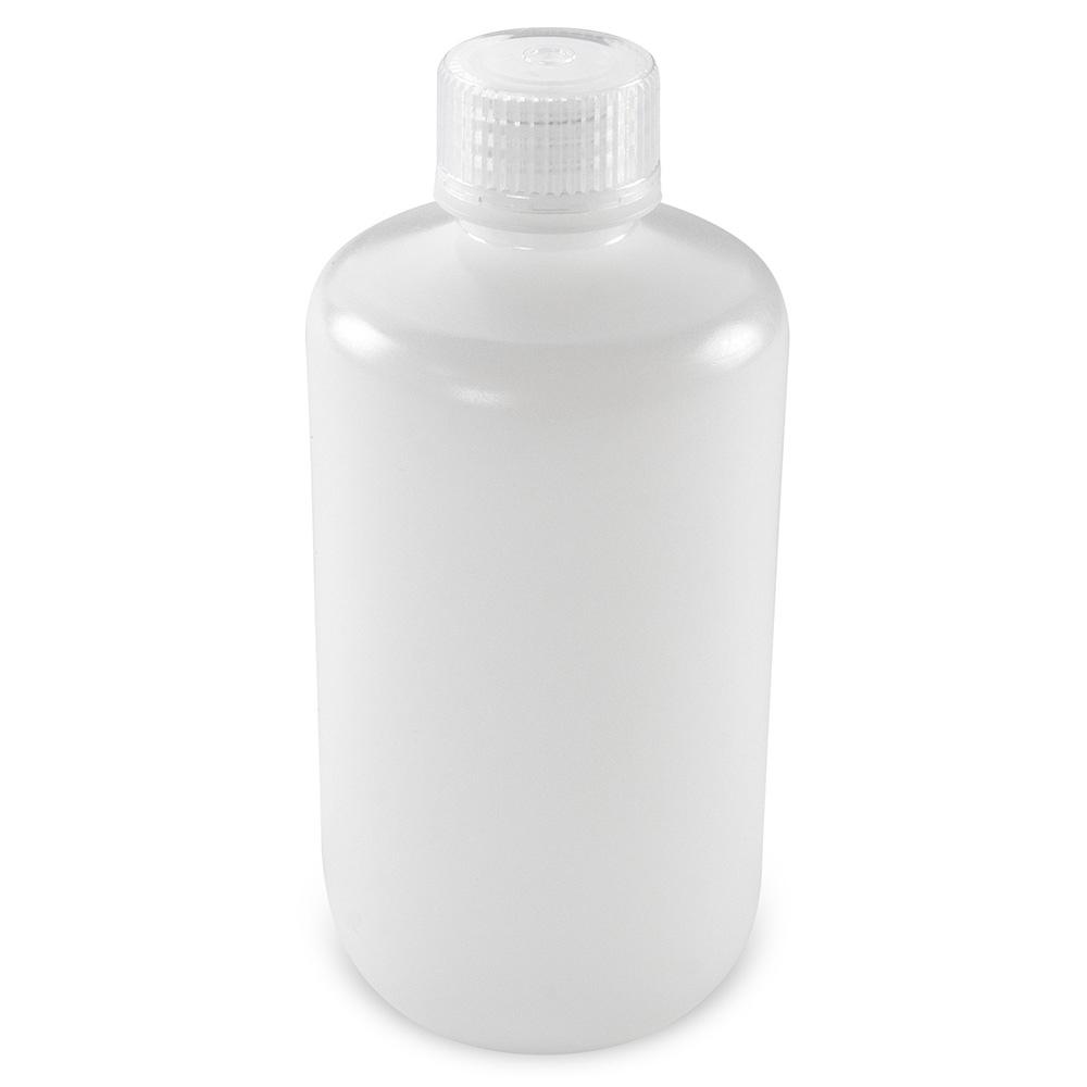 Globe Scientific Bottle, Narrow Mouth, Boston Round, HDPE with PP Closure, 250mL, Bulk Packed with Bottles and Caps Bagged Separately, 250/Case Image