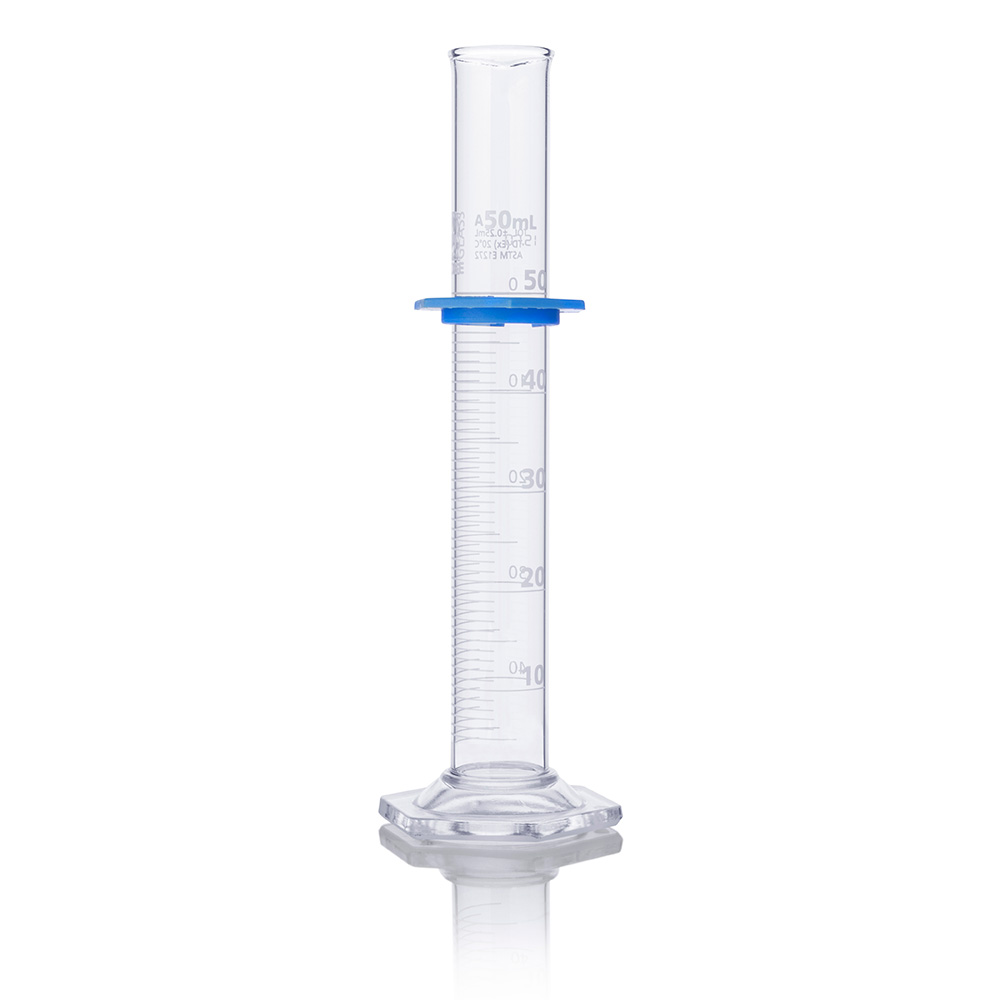 Globe Scientific Cylinder, Graduated, Globe Glass, 50mL, Class A, To Deliver (TD), Dual Grads, ASTM E1272, 1/Box Image