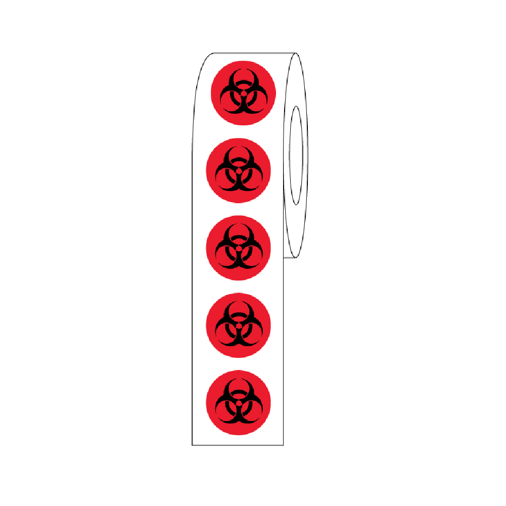 Globe Scientific Label Rolls, Cryo, 9.5mm, Biohazard Dots Image