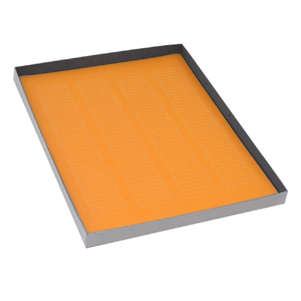 Globe Scientific Label Sheets, Cryo, 38x6mm, for Microplates, 20 Sheets, 156 Labels per Sheet, Orange Image