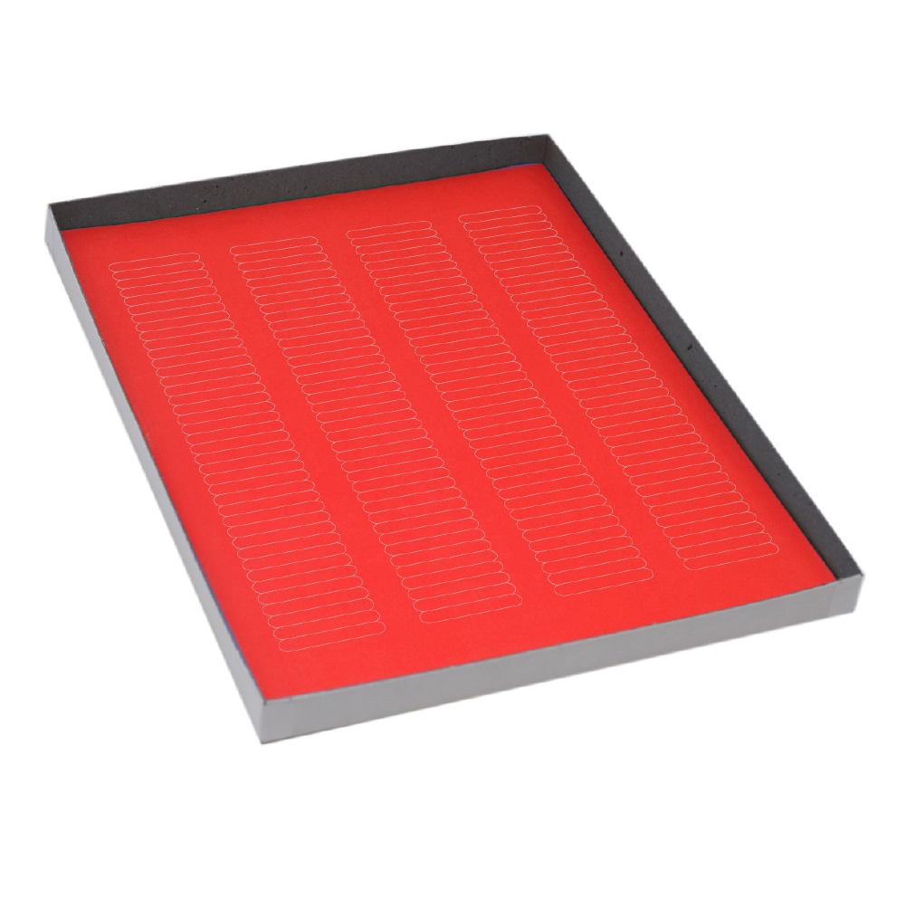 Globe Scientific Label Sheets, Cryo, 38x6mm, for Microplates, 20 Sheets, 156 Labels per Sheet, Red Image