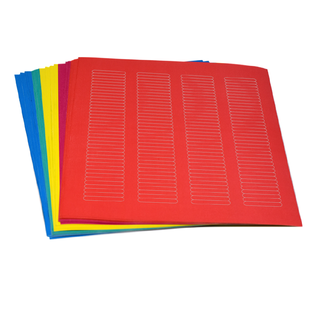 Globe Scientific Label Sheets, Cryo, 38x6mm, for Microplates, Assorted Colors (780 labels in blue, green, violet, red and yellow) Image