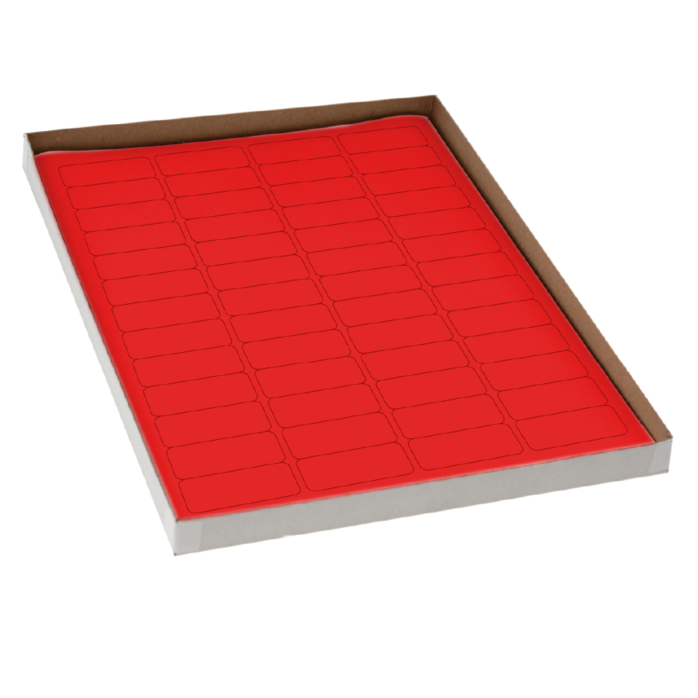 Globe Scientific Label Sheets, Cryo, 43x19mm, for Cryovials, 20 Sheets, 52 Labels per Sheet, Red Image