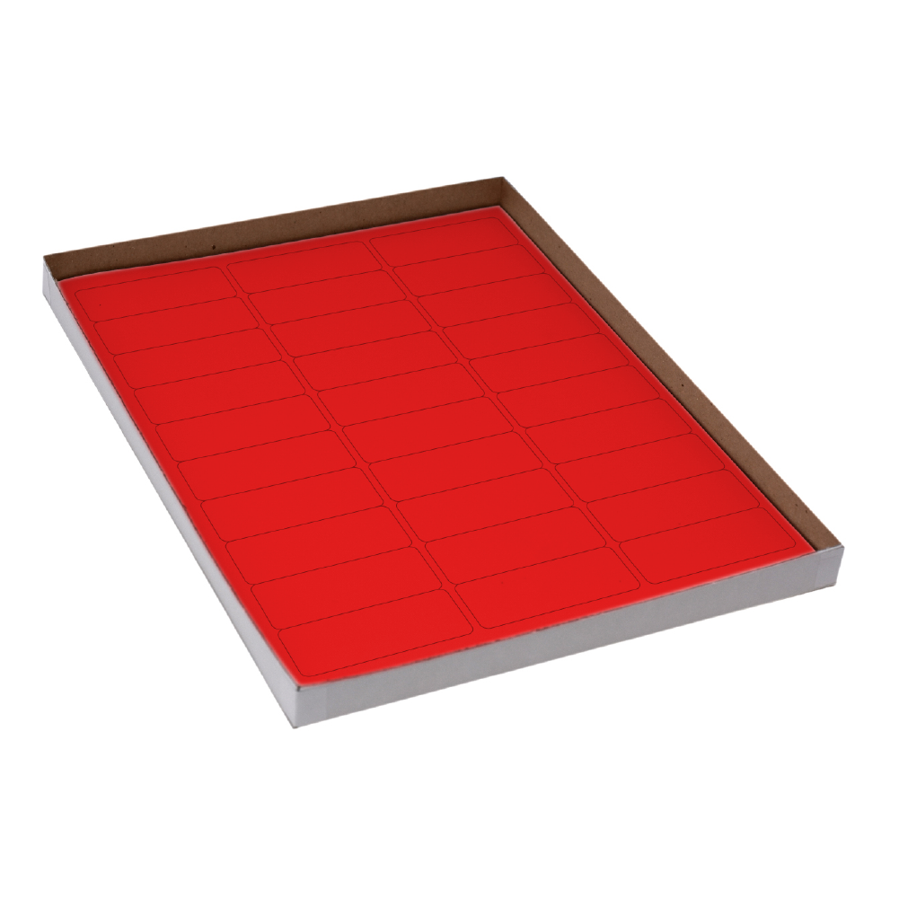 Globe Scientific Label Sheets, Cryo, 67x25mm, for Racks and Boxes, 20 Sheets, 30 Labels per Sheet, Red Image