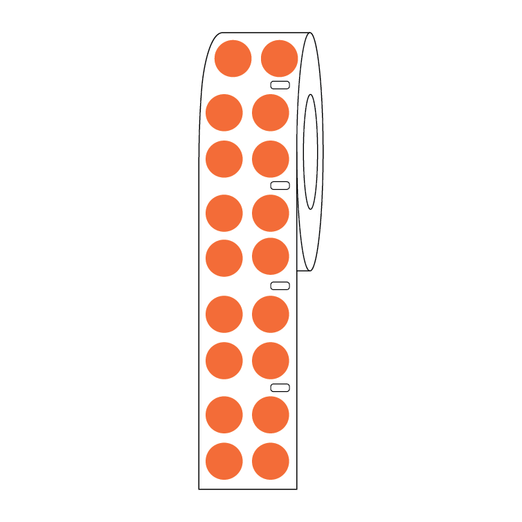 Globe Scientific Label Roll, Cryo, Direct Thermal, 13mm Dots, for 2.0mL Tubes, Orange Image