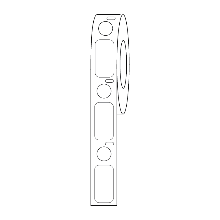 Globe Scientific Label/Dot Combo Roll, Cryo, Direct Thermal, 24x13mm & 9.5mm Dot, for 1.5mL Tubes, White Image