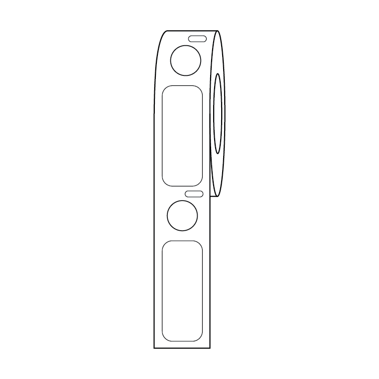 Globe Scientific Label/Dot Combo Roll, Cryo, Direct Thermal, 33x13mm & 9.5mm Dot, for 2.0mL Tubes, White Image