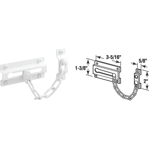 U 9852 Defender Security White Chain Door Lock