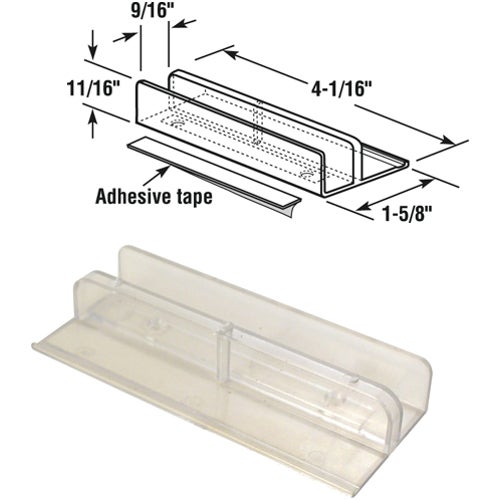 M 6067 Prime-Line Closet Finger Door Pull Bottom Sliding Shower Door Guide