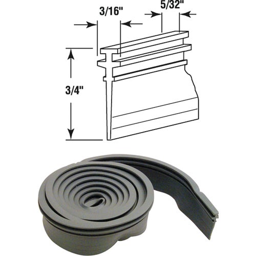 M 6040 Prime-Line Double Tee Shower Door Sweep