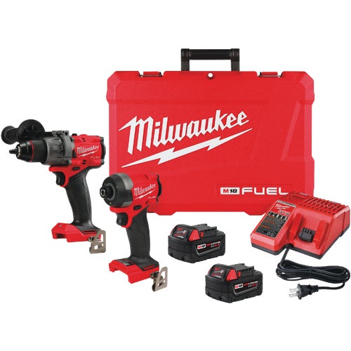 3697-22 Milwaukee M18 FUEL Li-Ion Brushless Hammer Drill & Impact Cordless Tool Combo Kit