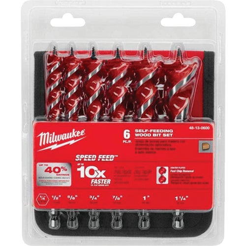 48-13-0600 Milwaukee SPEED FEED 6-Piece Auger Bit Set