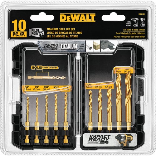 DD5160 DeWalt 10-Piece Impact Ready Hex Shank Drill Bit Set bit, DD5160, drill, hex, set, shank