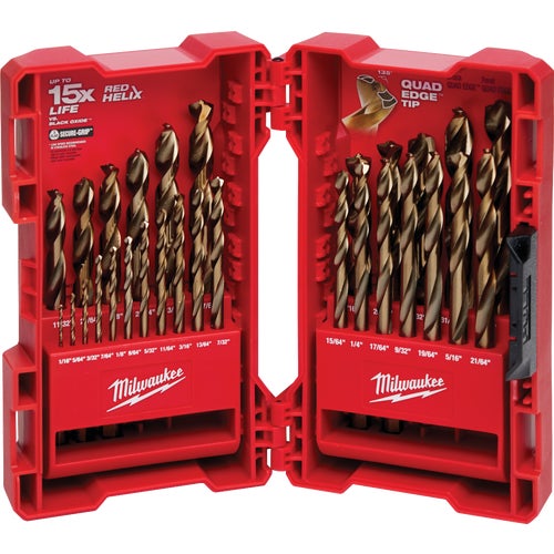 48-89-2332 Milwaukee Red Helix 29-Piece Cobalt Drill Bit Set