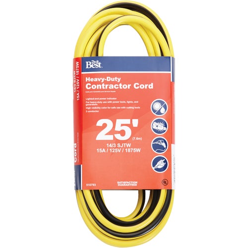 OU-JTW-143-50-YLWS Do it Best 14/3 Heavy-Duty Contractor Extension Cord