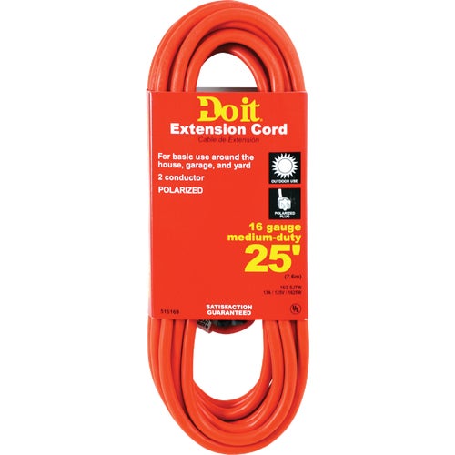 OU-JTW-162-25-OR Do it 16/2 Polarized Outdoor Extension Cord