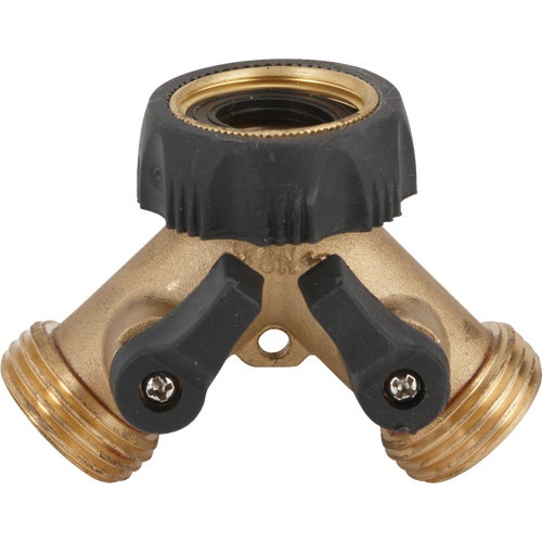 59018 Best Garden Brass Y-Connector Hose Shutoff