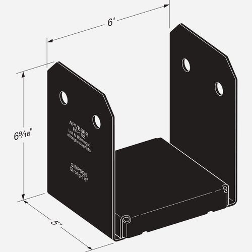 APVB66 Simpson Strong-Tie Black Z-Max Post Base