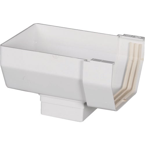 T0509 Amerimax Contemporary Vinyl Gutter End with Drop Outlet