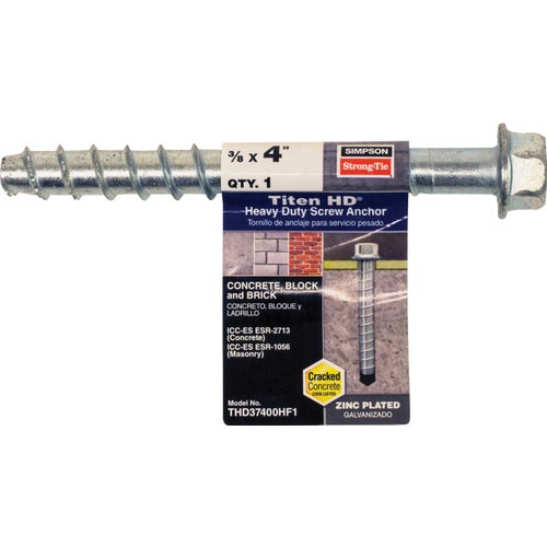 THD37400HF1 Simpson Strong-Tie Titen HD Carbon Steel Concrete Screw Anchor