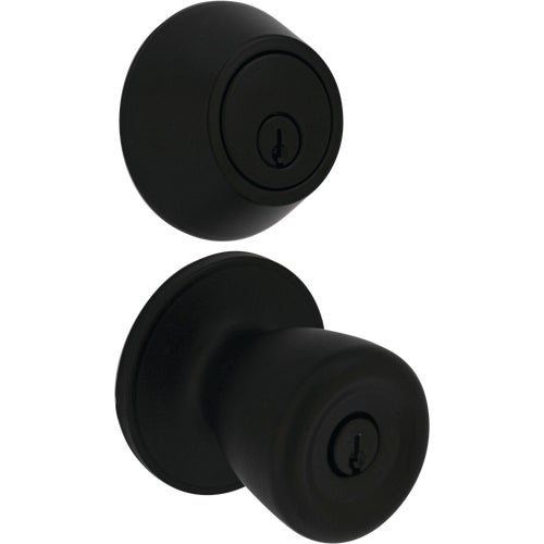 BRX9B91BD Steel Pro Matte Black Deadbolt and Door Knob Combo