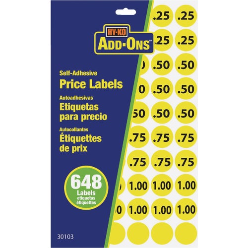 30103 Midwest Fastener Hy-Ko Adhesive Price Labels