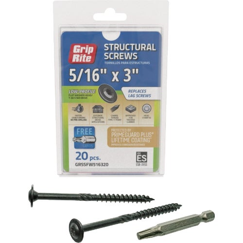 GRSSFW516320 Grip-Rite PrimeGuard Plus Flat Washer Head Structure Screws