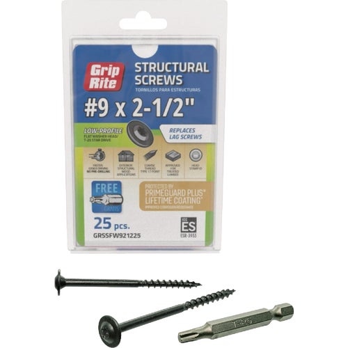 GRSSFW921225 Grip-Rite PrimeGuard Plus Flat Washer Head Structure Screws