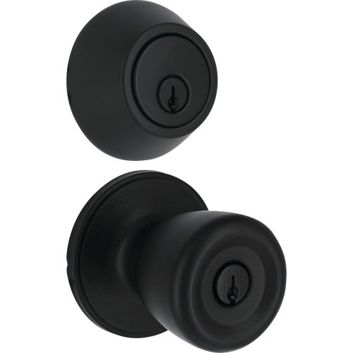 BRX9B92B Steel Pro Matte Black Deadbolt and Door Knob Combo