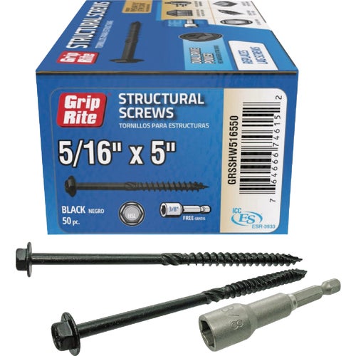 GRSSHW516550 Grip-Rite PrimeGuard Plus Hex Washer Head Structure Screws