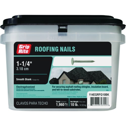 114EGRFG10BK Grip-Rite Electrogalvanized Roof Nail