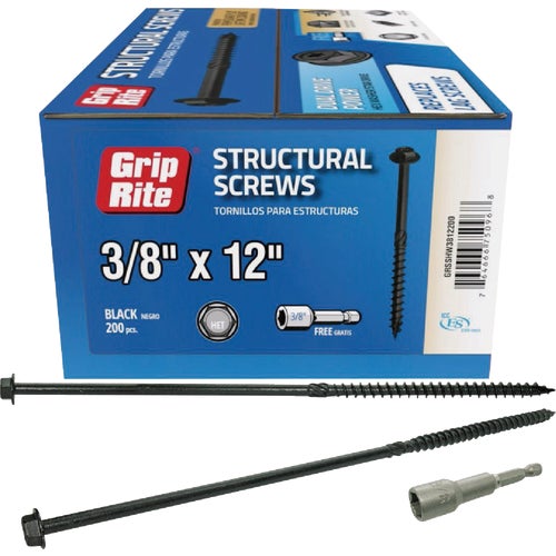 GRSSHW381220 Grip-Rite PrimeGuard Plus Hex Washer Head Structure Screws