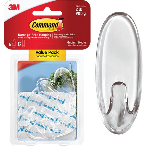 17091CLR-6ES Command Clear Adhesive Hook Image