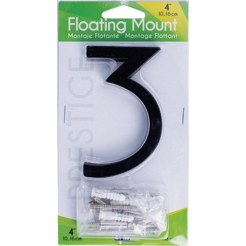 FM-4BK/3 Midwest Fastener Hy-Ko Black Floating Mount House Number