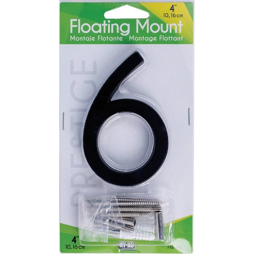 FM-4BK/6 Midwest Fastener Hy-Ko Black Floating Mount House Number