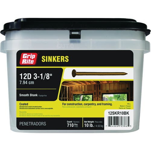 12SKR10BK Grip-Rite Sinker Framing Nail