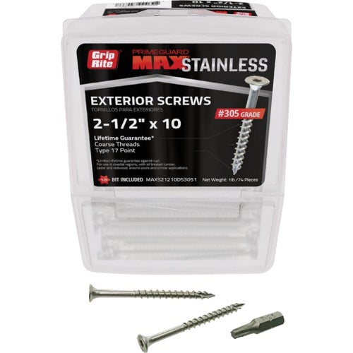 MAXS21210DS3051 Grip-Rite Max Stainless Steel Deck Screws