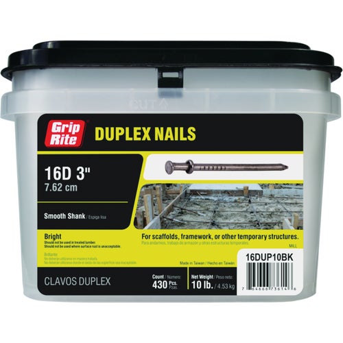 16DUP10BK Grip-Rite Duplex Framing Nail