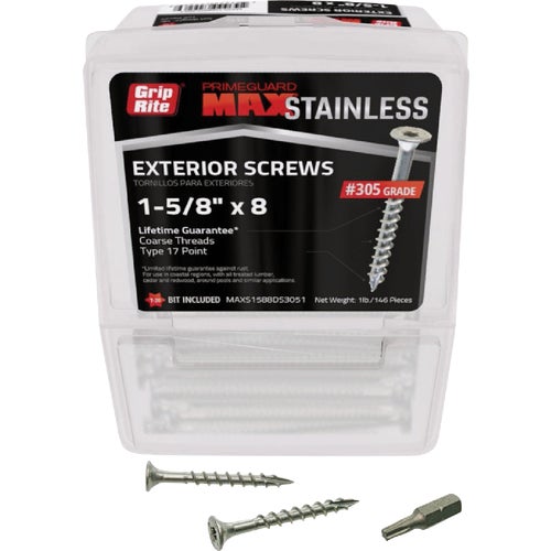 MAXS1588DS3051 Grip-Rite Max Stainless Steel Deck Screws